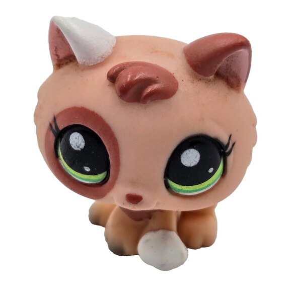 Littlest Pet Shop LPS Kitten Cat #1818 Orange Peach White Prized Pets 2006 Toy - Picture 1 of 8